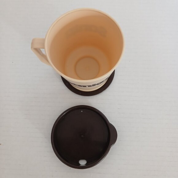 Vintage SANKA Plastic Travel Coffee Cup Mug with Lid Made in Canada - Picture 4 of 10
